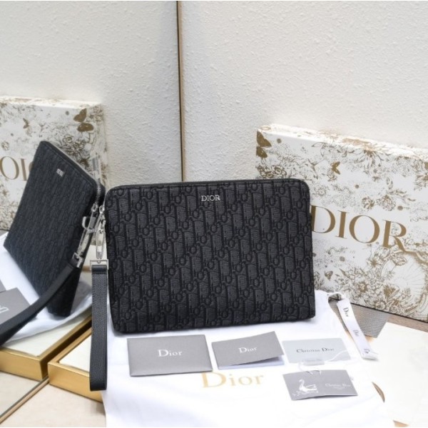 DIOR 디올 오블리크 자카드 A5 클러치