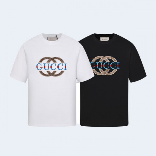 구찌 코튼 로고 저지 티셔츠 블랙 , 화이트