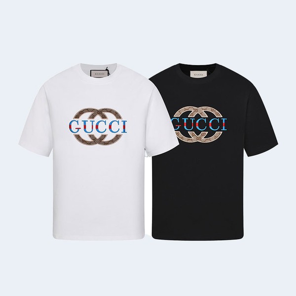 구찌 코튼 로고 저지 티셔츠 블랙 , 화이트