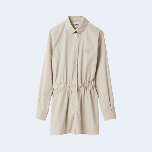 미우미우 라임스톤 포플린 점프수트