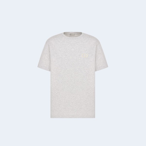 디올 CD 캐주얼 핏 티셔츠 그레이