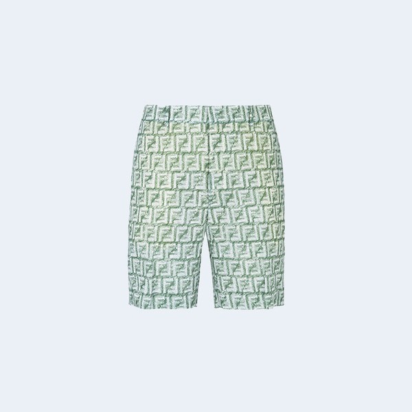 펜디 그린 FF 린넨 쇼트 버뮤다 팬츠