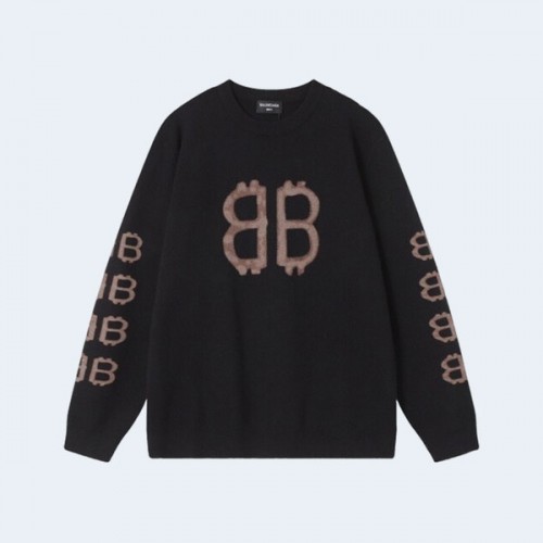 발렌시아가 BB 크립토 로고 블랙 니트