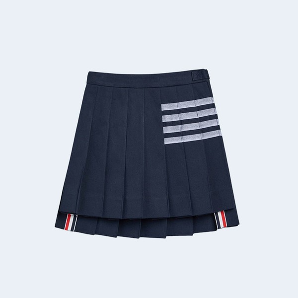 톰브라운 코튼 4-바 플리츠 미니 스커트