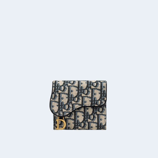 디올 새들 로투스 지갑 블루