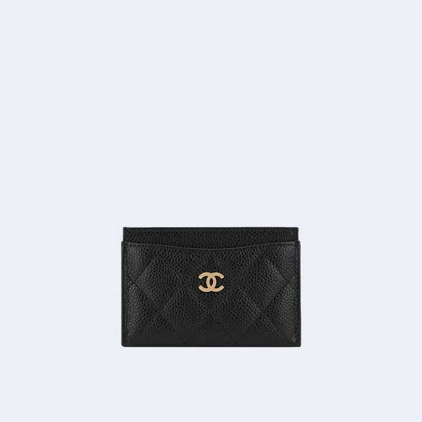 샤넬 클래식 카드 홀더 블랙 골드