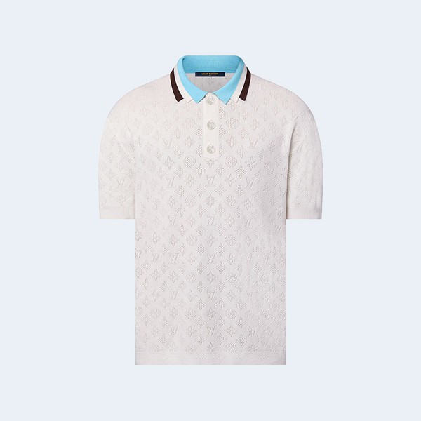 루이비통 모노그램 포인텔 숏 슬리브 코튼 카라티셔츠 1AFPYC