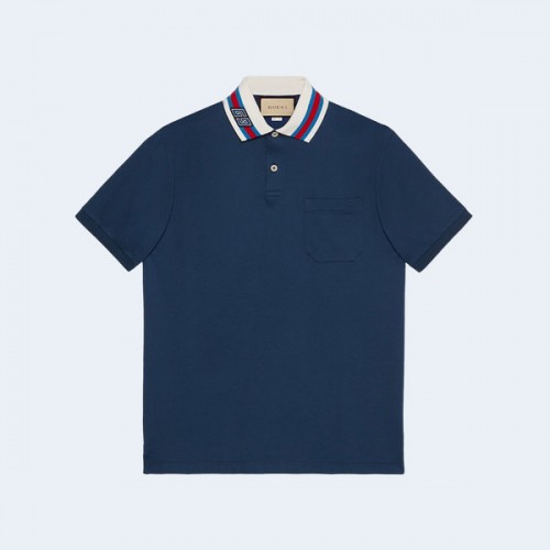 구찌 코튼 피케 스퀘어 GG 카라티셔츠