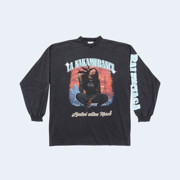 발렌시아가 x 아야 나카무라 오버사이즈 긴팔 티셔츠