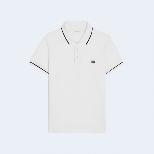 셀린느 코튼 피케 클래식 카라티셔츠 화이트