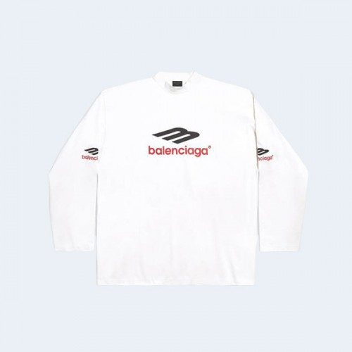 발렌시아가 3B 스포츠 긴팔 티셔츠 화이트