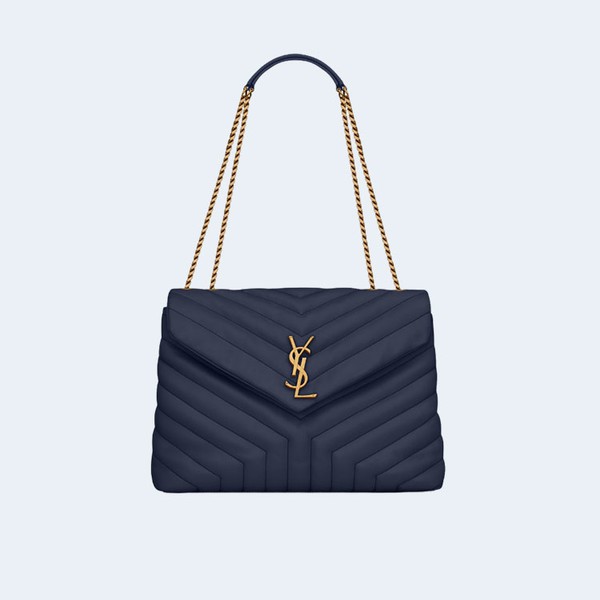 생로랑 마틀라세 루루 미디움 백 블루