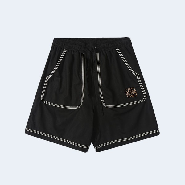 로에베 웨빙 스티치 린넨 쇼츠 블랙