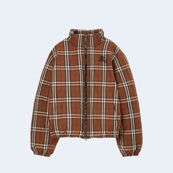 버버리 체크 다크 버치 브라운 자켓