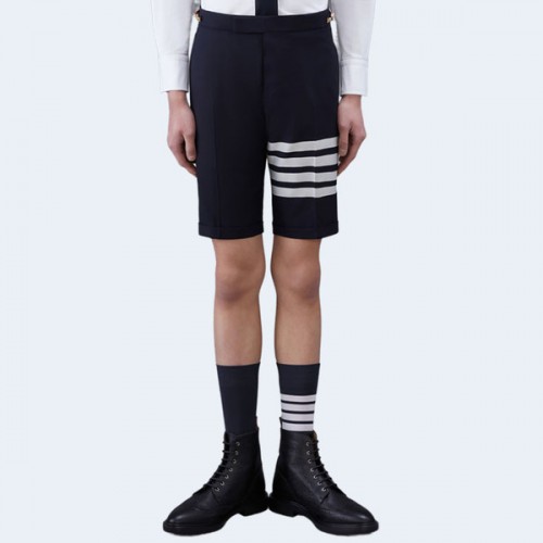 톰브라운 네이비 플레인 위브 수팅 4-바 쇼츠