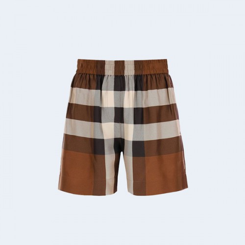 버버리 익스플로디드 체크 실크 쇼츠