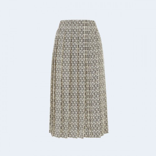 펜디 프린트 크레이프 드 신 스커트