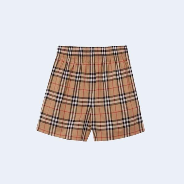 버버리 스트라이프 빈티지 사이드 화이트 체크 쇼츠