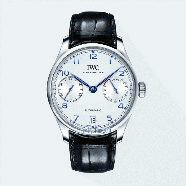IWC 포르투기저 화이트다이얼 블루핸즈