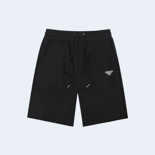 프라다 트라이앵글 로고 백 포켓 쇼츠 블랙