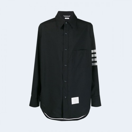 톰브라운 4-바 소매 셔츠