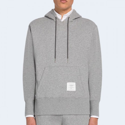 톰브라운 멜란지 브러시드 루프백 후디