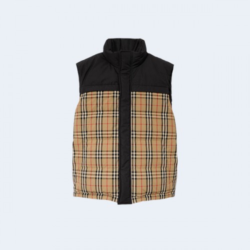 버버리 체크 패널 리버시블 질레 베스트