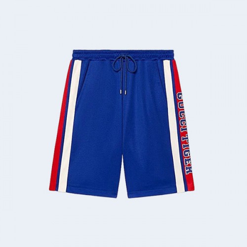 구찌 타이거 코튼 저지 쇼츠 블루