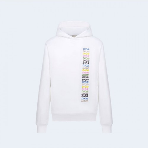 디올 릴렉스 핏 화이트 코튼 후드