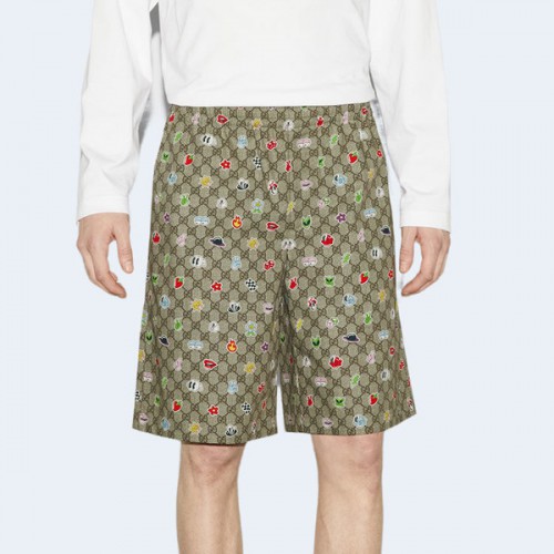 구찌 코튼 포플린 프린트 쇼츠