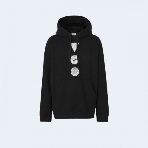 버버리 프린팅 코튼 저지 후드