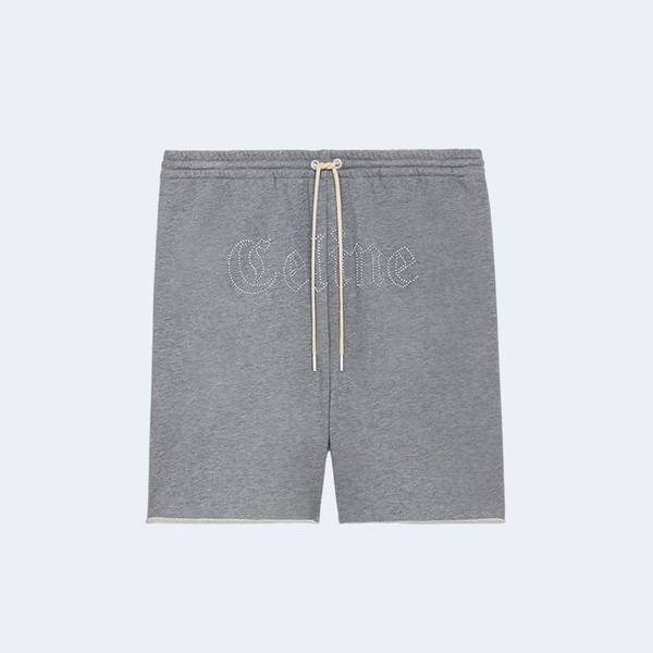 셀린느 고딕 로고 루즈 쇼츠 그레이