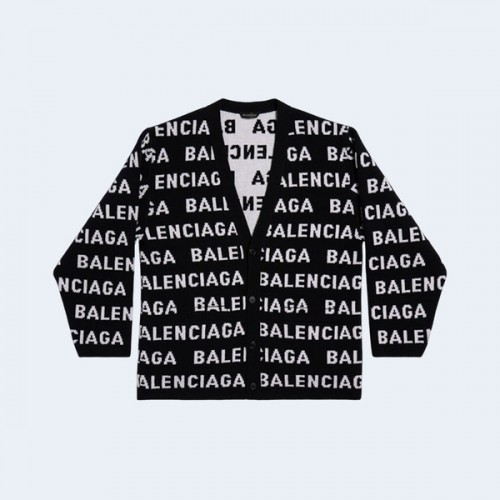 발렌시아가 올오버 로고 울 가디건