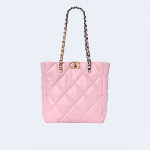 샤넬 19백 샤이니 램스킨 핑크 골드