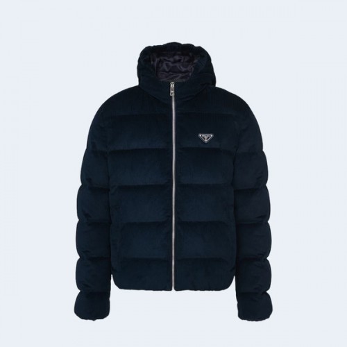 프라다 코듀로이 크롭 다운 자켓