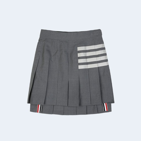 THOM BROWNE 톰브라운 드롭백 플리츠 미니 스커트 그레이 ▶매장-110만원◀