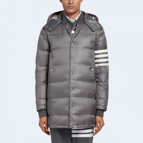 THOM BROWNE 톰브라운 미디엄 그레이 매트 나일론 4-바 다운 코트 ▶매장-370만원대◀